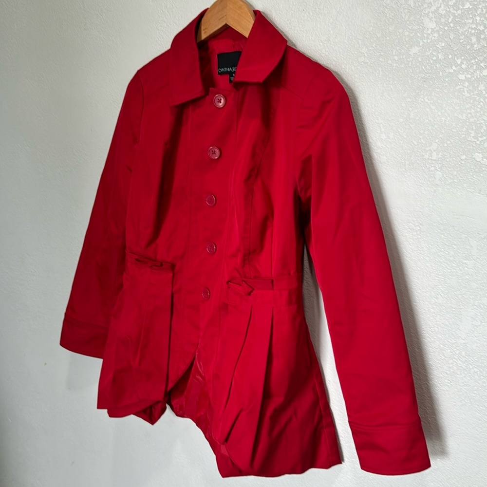 Cynthia Rowley Red Peplum Jacket